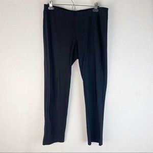 Eileen Fisher Viscose Blend Solid Black Light Texture Career Women's Pants M